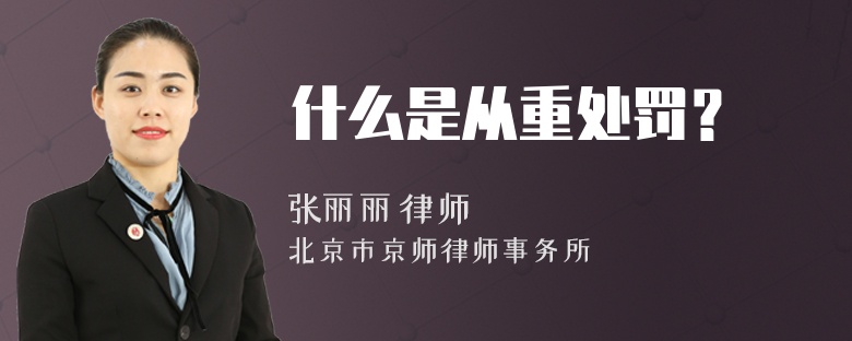 什么是從重處罰？