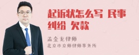 起诉状怎么写 民事纠纷 欠款