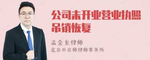 公司未开业营业执照吊销恢复