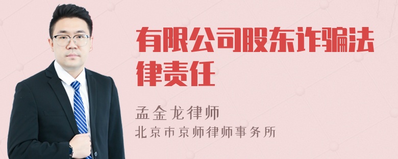 有限公司股東詐騙法律責(zé)任