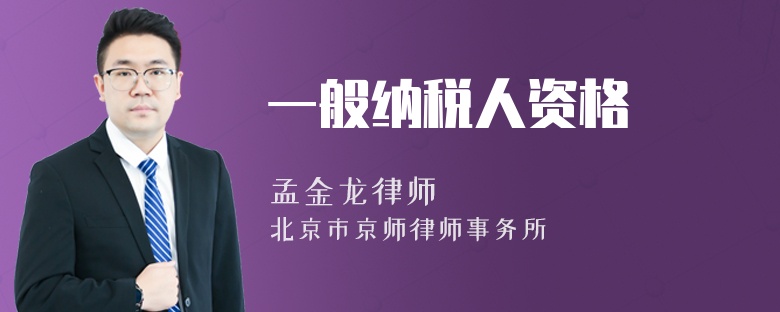 一般納稅人資格