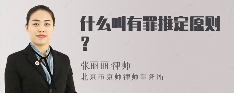 什么叫有罪推定原則？