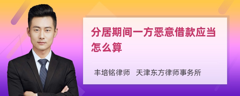 分居期間一方惡意借款應(yīng)當怎么算