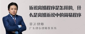 诉讼离婚程序是怎样的，什么是离婚诉讼中的简易程序