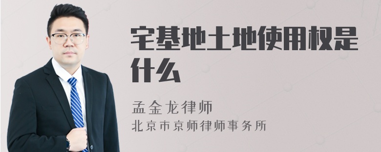 宅基地土地使用權(quán)是什么