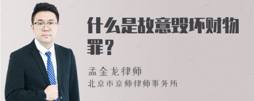 什么是故意毁坏财物罪？