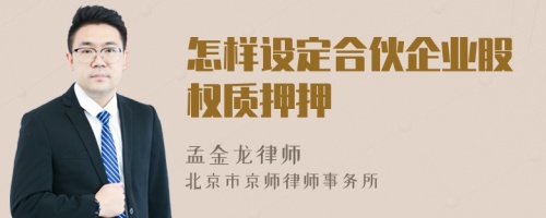 怎樣設(shè)定合伙企業(yè)股權(quán)質(zhì)押押