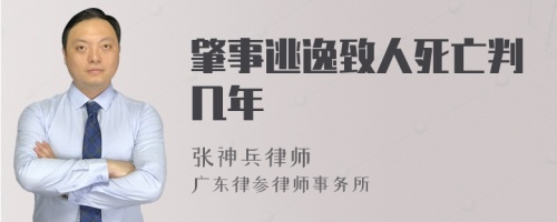 肇事逃逸致人死亡判幾年