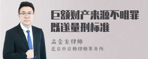 巨额财产来源不明罪既遂量刑标准