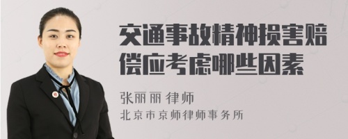 交通事故精神損害賠償應(yīng)考慮哪些因素