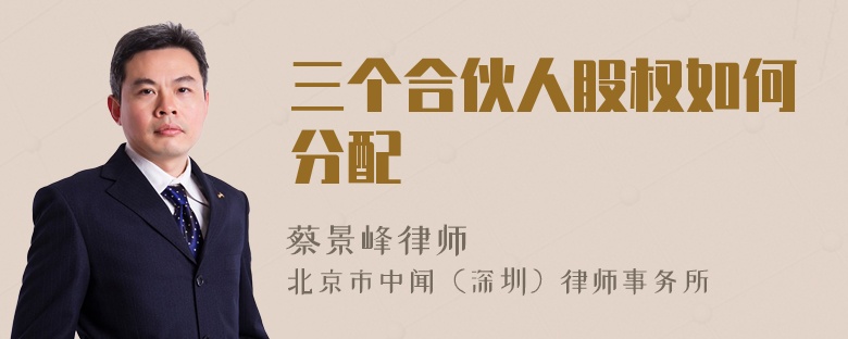 三個(gè)合伙人股權(quán)如何分配