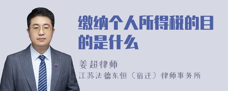 繳納個人所得稅的目的是什么