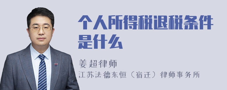 個(gè)人所得稅退稅條件是什么