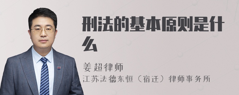 刑法的基本原則是什么