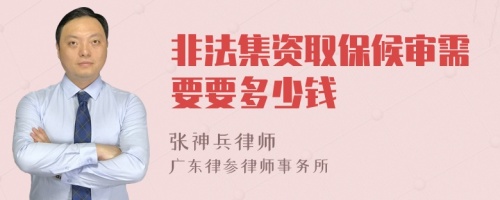 非法集資取保候?qū)徯枰嗌馘X