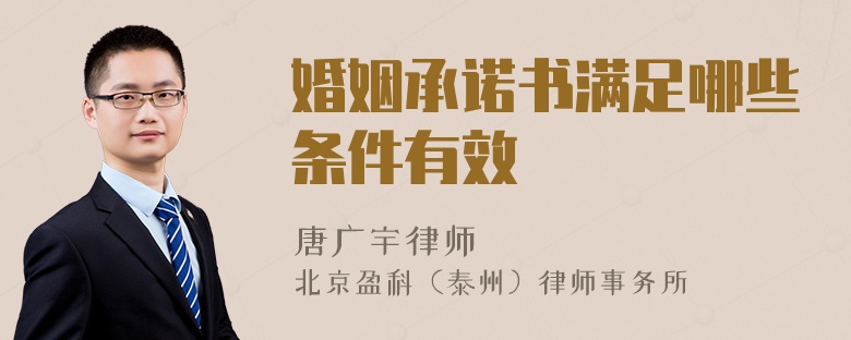 婚姻承諾書(shū)滿足哪些條件有效