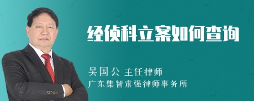經(jīng)偵科立案如何查詢