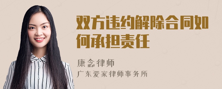 雙方違約解除合同如何承擔(dān)責(zé)任