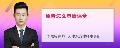 原告怎么申請(qǐng)保全