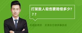 打架致人轻伤要赔偿多少? ? ?