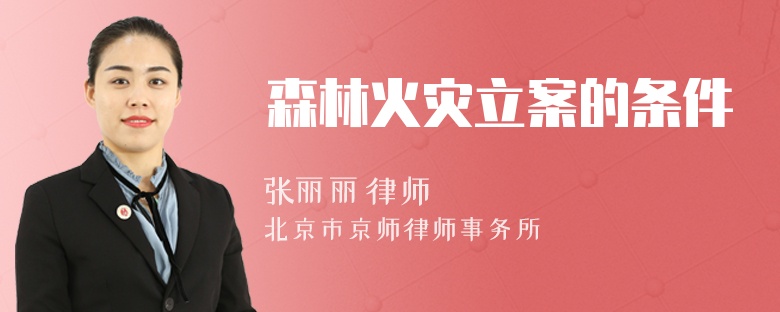 森林火災立案的條件