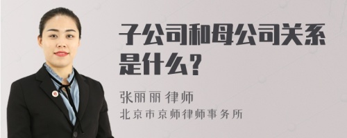 子公司和母公司关系是什么？