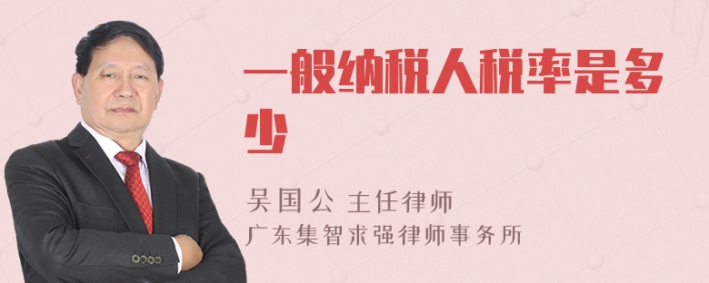 一般納稅人稅率是多少
