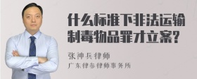 什么标准下非法运输制毒物品罪才立案?