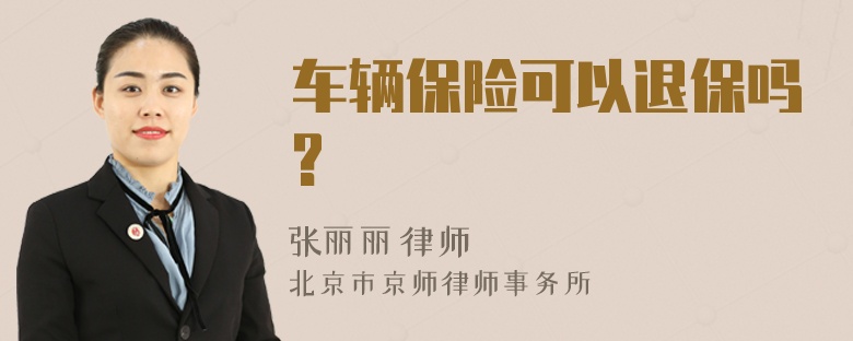 車輛保險(xiǎn)可以退保嗎?