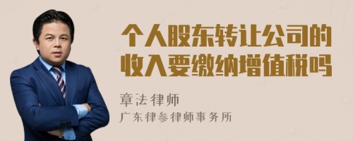 个人股东转让公司的收入要缴纳增值税吗