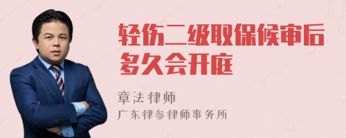 輕傷二級取保候?qū)徍蠖嗑脮_庭