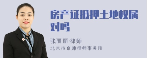 房產(chǎn)證抵押土地權(quán)屬對(duì)嗎