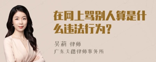在網(wǎng)上罵別人算是什么違法行為？