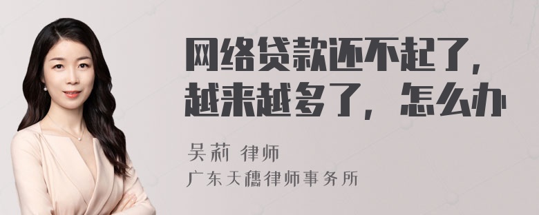 網絡貸款還不起了，越來越多了，怎么辦