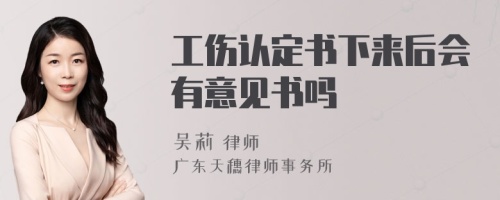 工傷認定書下來后會有意見書嗎