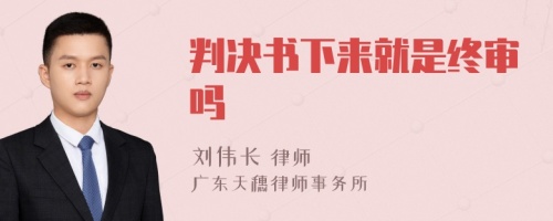 判決書下來就是終審嗎