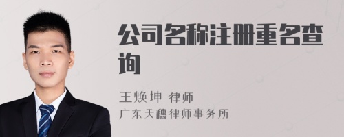 公司名稱注冊重名查詢