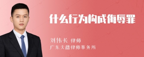 什么行為構(gòu)成侮辱罪