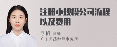 注冊小規(guī)模公司流程以及費用
