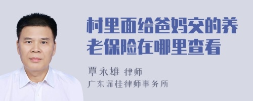 村里面給爸媽交的養(yǎng)老保險在哪里查看