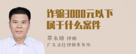 詐騙3000元以下屬于什么案件