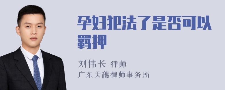 孕婦犯法了是否可以羈押