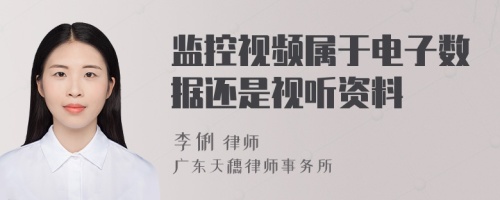 監(jiān)控視頻屬于電子數(shù)據(jù)還是視聽資料