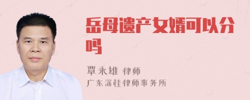岳母遺產(chǎn)女婿可以分嗎
