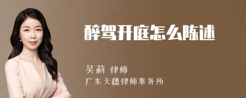 醉駕開庭怎么陳述