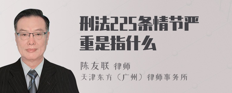 刑法225條情節(jié)嚴(yán)重是指什么