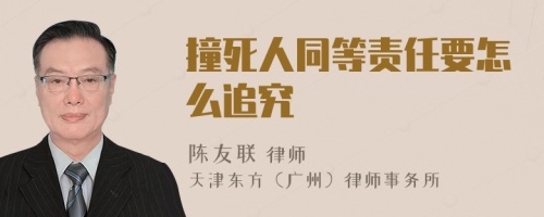 撞死人同等責(zé)任要怎么追究