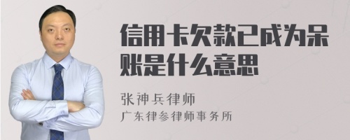 信用卡欠款已成為呆賬是什么意思