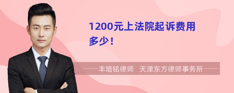 1200元上法院起訴費(fèi)用多少！
