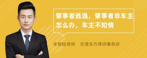 肇事者逃逸，肇事者非車主怎么辦，車主不知情